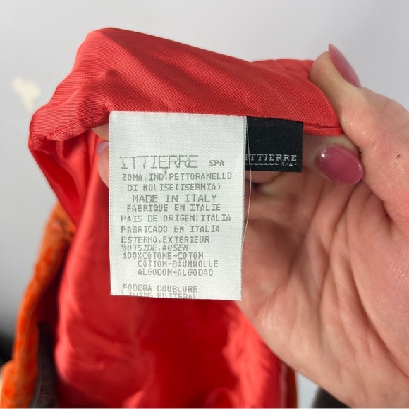 Versace Versus Size 0 Houndstooth Velvet Straight Pencil Skirt Orange AA10 - Picture 5 of 9